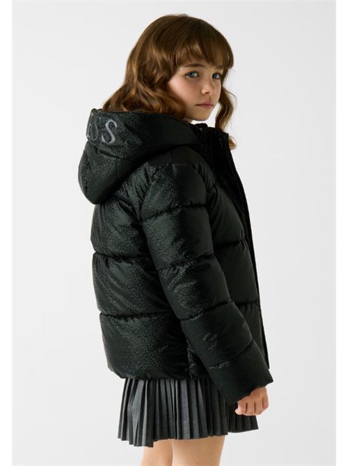 hooded ls padded puffer w/zip GUESS | J5BL13 WGIW0JBLK